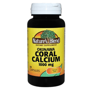 Nature's Blend, Coral Calcium (Okinawa) 1000Mg With Vitamin D3, 5 mcg (2000 IU), 60 Caps