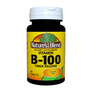 Nature's Blend, Vtiamin B-100 Complex, 50 Timed Release Tablet
