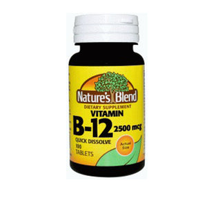 Nature's Blend, Vitamin B-12 Quick Dissolve Cherry Flavor, 2500 mcg, 100 Tabs