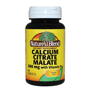 Nature's Blend, Calcium Citrate Malate With Vitamin D3, 200 IU, 60 Tabs