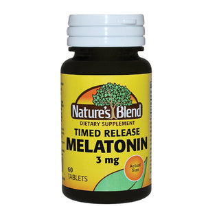 Nature's Blend, Melatonin, 3 mg, 60 Timed Release Tablet