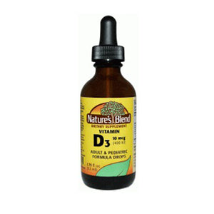 Nature's Blend, Vitamin D3 Liquid With Dropper, 10 mcg (400IU), 1.75 Oz