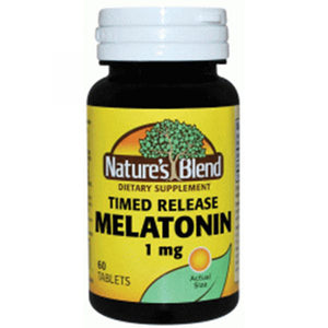 Nature's Blend, Melatonin, 1 mg, 60 Timed Release Tablet