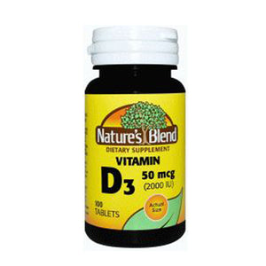Nature's Blend, Vitamin D3, 50mcg (2000IU), 100 Softgels