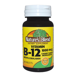 Nature's Blend, Vitamin B-12 Methylcobalamin Cherry flavor, 1000 mcg, 60 Microlozenge
