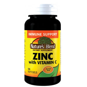 Nature's Blend, Zinc With Vitamin C, 120 Softgels