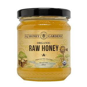 Honey Gardens, Organic Gold Raw Honey, 9 Oz