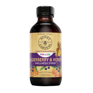 Honey Gardens, Kid's Elderberry & Honey Syrup, 4 Oz