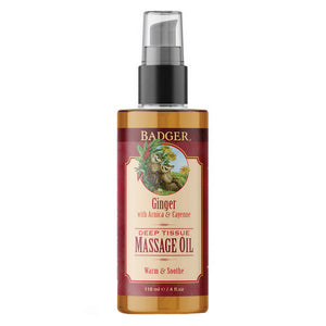 Badger Balm, Ginger Deep Tissue Massage Oil, 113 Grams