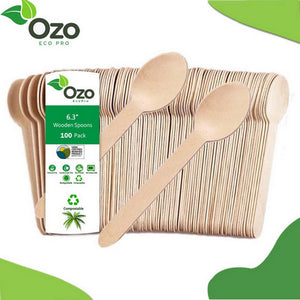 Ozo EcoPro, Wooden Spoons 6.3", 100 Packets