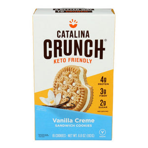 Catalina Crunch, Keto Friendly Vanilla Creme Sandwich Cookies, 6.8 Oz