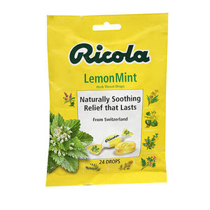 Ricola, Ricola Throat Drops Lemon Mint, Lemon-Mint, 24 drops
