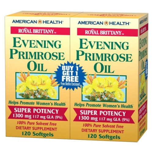American Health, Evening Primrose Oil Super Potency, 1300 MG, 120+120 Sftgls