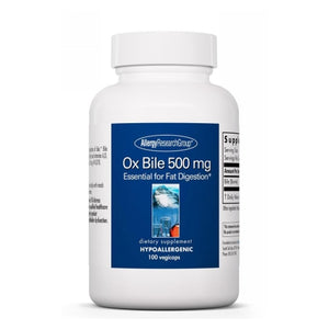Nutricology/ Allergy Research Group, Ox Bile, 500 mg, 100 Caps