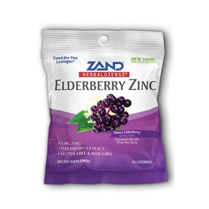 Zand, Herbalozenge Elderberry Zinc, 15 Lozenges