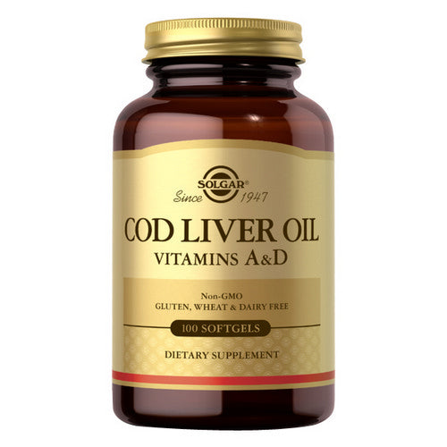 Solgar, Norwegian Cod Liver Oil Softgels (Vitamin A & D Supplement), 100 S Gels