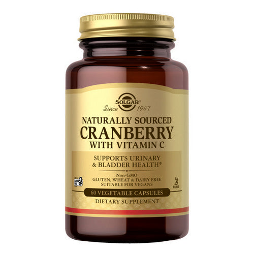 Solgar, Natural Cranberry with Vitamin C Vegetable Capsules, 60 V Caps
