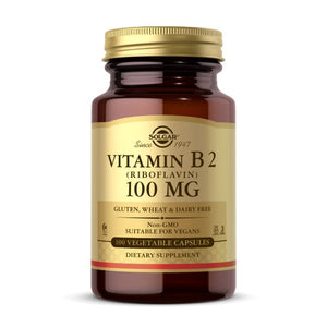 Solgar, Vitamin B2 (Riboflavin), 100 mg, 100 V Caps