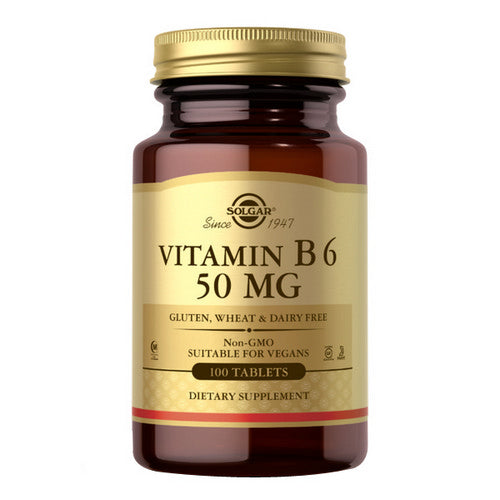 Solgar, Vitamin B6, 50 mg, 100 Tabs