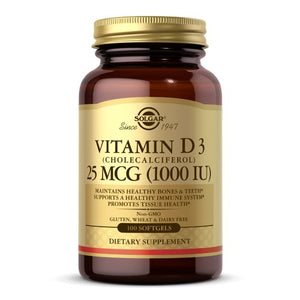 Solgar, Vitamin D3 (Cholecalciferol), 1000 IU, 100 S Gels