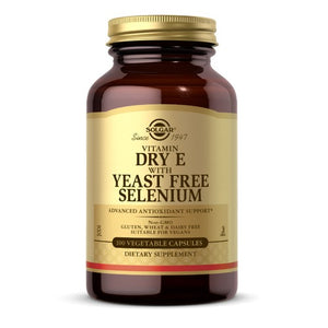 Solgar, Dry Vitamin E with Yeast-Free Selenium Vegetable Capsules, 100 V Caps