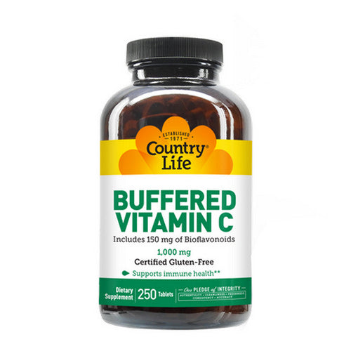 Country Life, Buffered Vitamin C with Bioflavonoids, 1000 MG, 250 Tabs