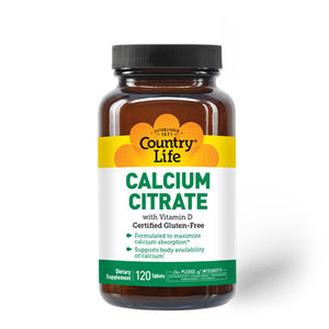 Country Life, Calcium Citrate with D & Bioperine, 120 Tabs