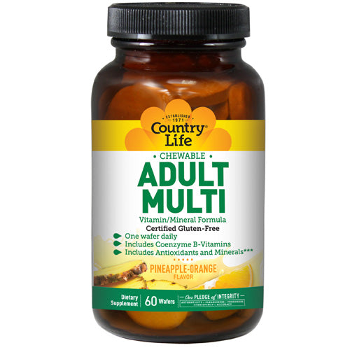 Country Life, Chewable Adult's Multi with Complete Antioxidant System, 60 Wafers