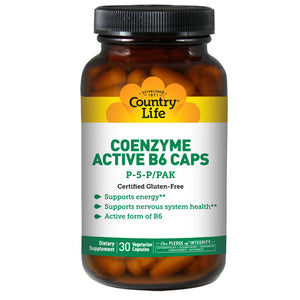 Country Life, Coenzyme Active B-6, 50 MG, 30 Caps