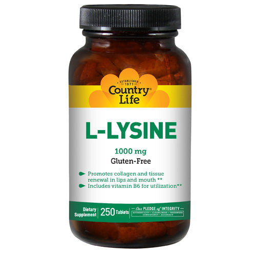 Country Life, L-Lysine with B-6, 1000 MG, 250 Tabs