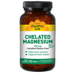 Country Life, Chelated Magnesium, 250 MG, 90 Tabs