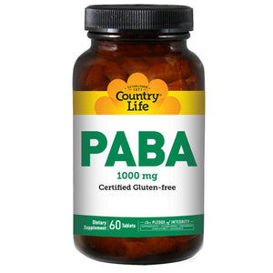 Country Life, Paba TR, 1000 MG, 60 Tabs