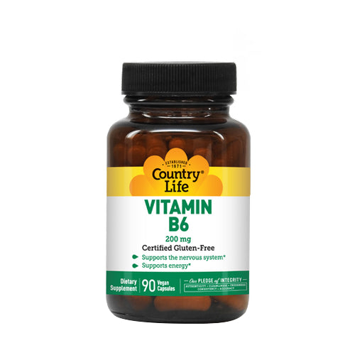 Country Life, Vitamin B-6, 200 MG, 90 Caps