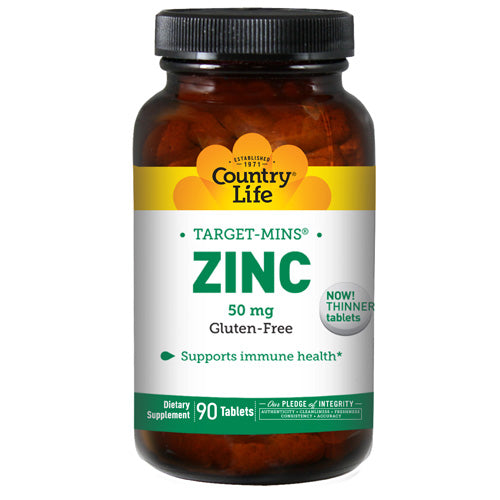 Country Life, Zinc Target-Mins, 50 mg, 90 Tabs