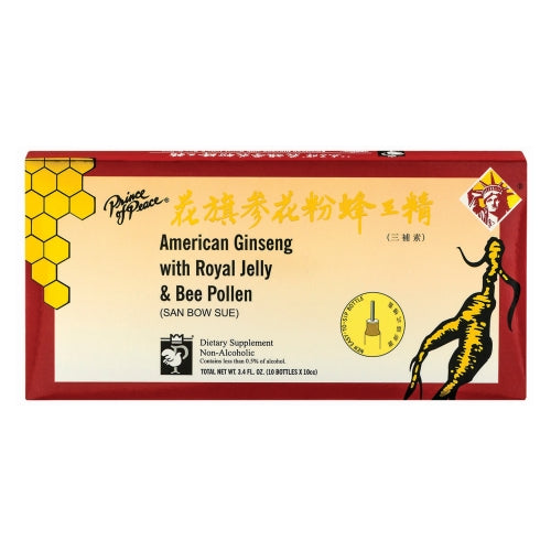 Prince Of Peace, American Ginseng, Royal Jelly With Bee Pollen, 10x10 Cc