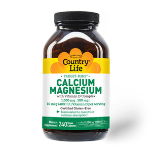 Country Life, Target-Mins Calcium-Magnesium with Vitamin D Complex, 240 Caps