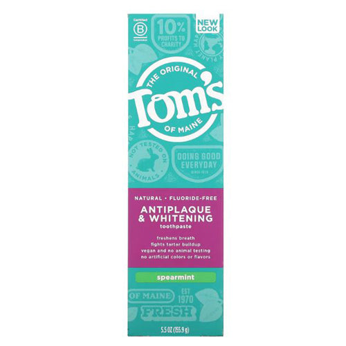 Tom's Of Maine, Toothpaste Anti-Plaque, Tartar Control Whitening Spearmint 5.5 oz