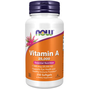 Now Foods, Vitamin A from Fish Liver Oil, 25,000 IU, 250 Softgels