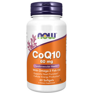 Now Foods, CoQ10 with Omega 3 Fish Oil, 60 mg, 60 Softgels