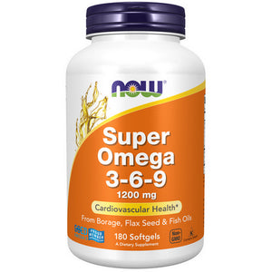 Now Foods, Super Omega 3-6-9, 1200 mg, 180 Sgels