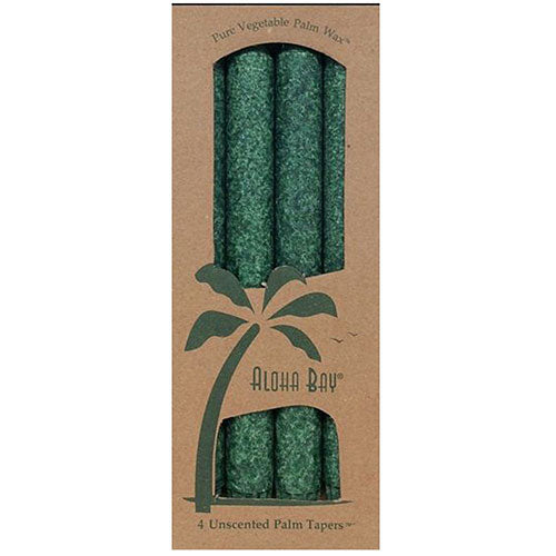 Aloha Bay, Candle  9 Inch Taper, Green, 4 Pack