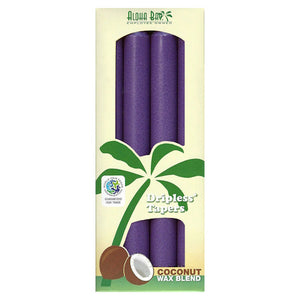 Aloha Bay, Candle  9 Inch Taper, Violet, 4 Pack