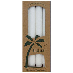 Aloha Bay, Candle  9 Inch Taper, White, 4 Pack