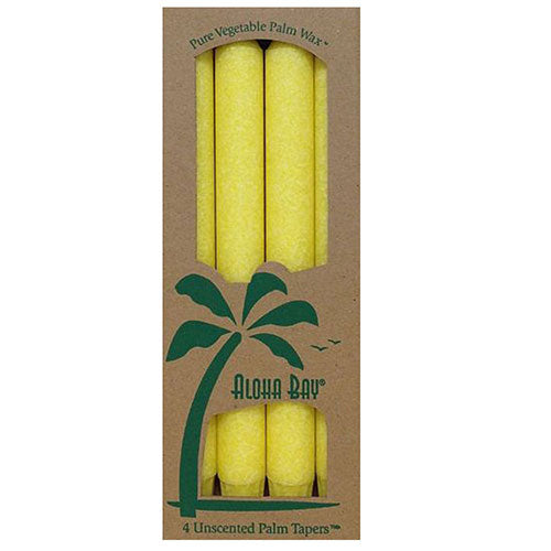 Aloha Bay, Candle  9 Inch Taper, Yellow, 4 Pack