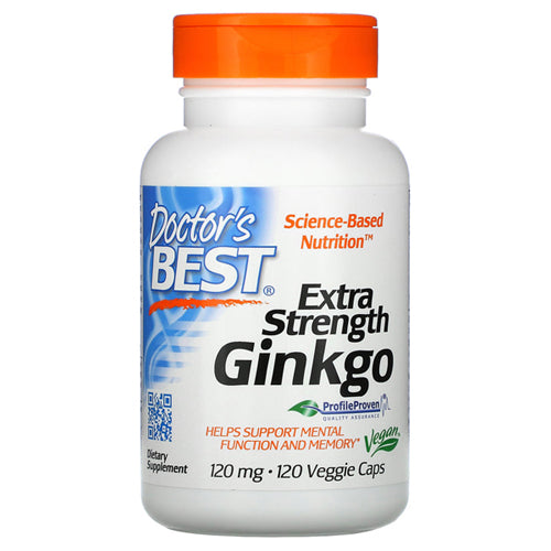 Doctors Best, Extra Strength Ginkgo, 120 mg, 120 Veggie Caps