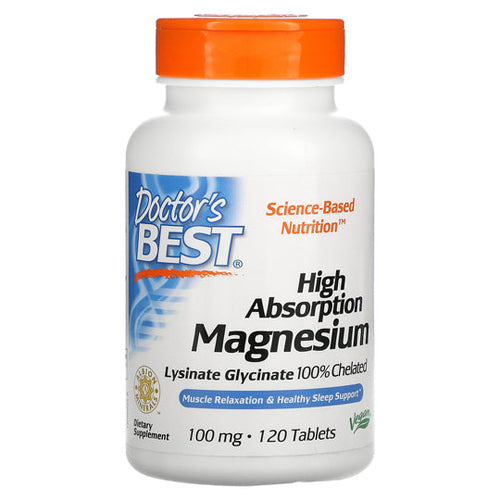 Doctors Best, High Absorption Magnesium, 100 mg, 120 Tabs