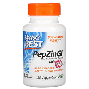 Doctors Best, PepZin GI Zinc Carnosine Complex, 16 mg, 120 Veggie Caps
