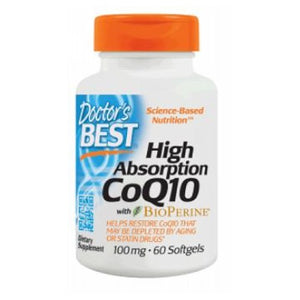 Doctors Best, High Absorption CoQ10 with Bioperine, 100 mg, 60 Softgels