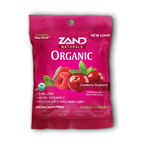 Zand, Herbalozenge Organic, Cranberry Raspberry 18 Loz