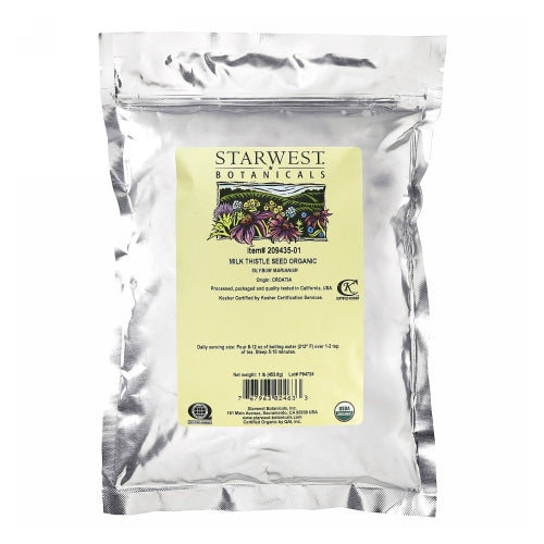 Starwest Botanicals, Organic Milk Thistle Seed, 1 Lb